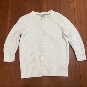 L.L. Bean Women's Cotton Cream Cardigan Sweater Small